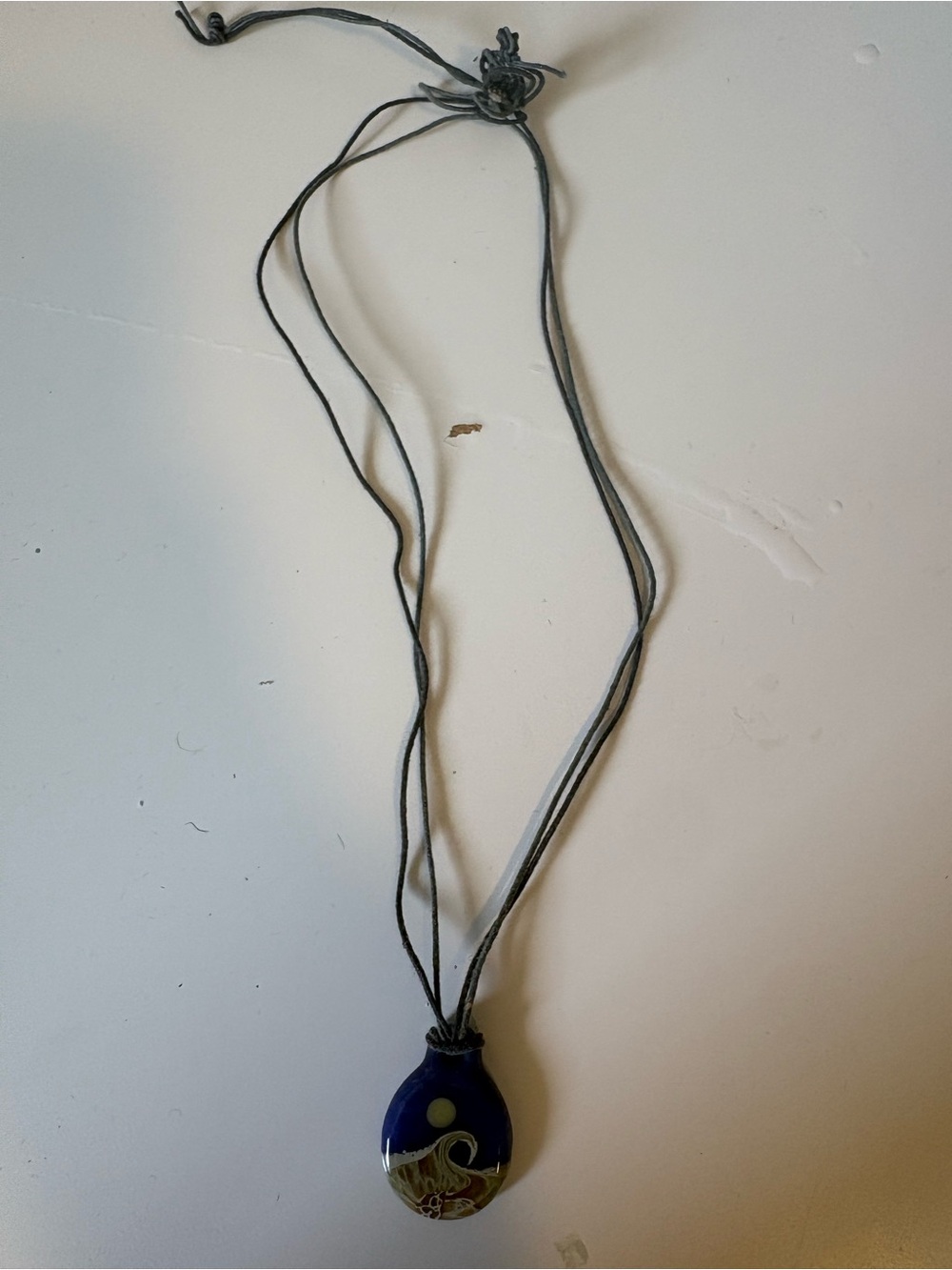 Wave Pendant Necklace on Cord
